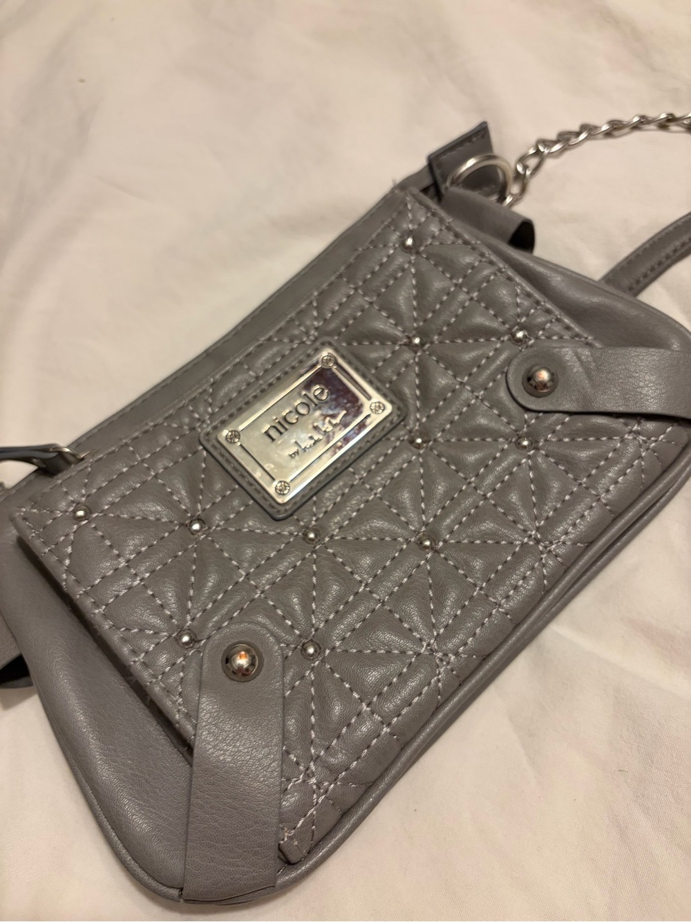 Nicole by Nicole Miller Gray Chain Strap Crossbody